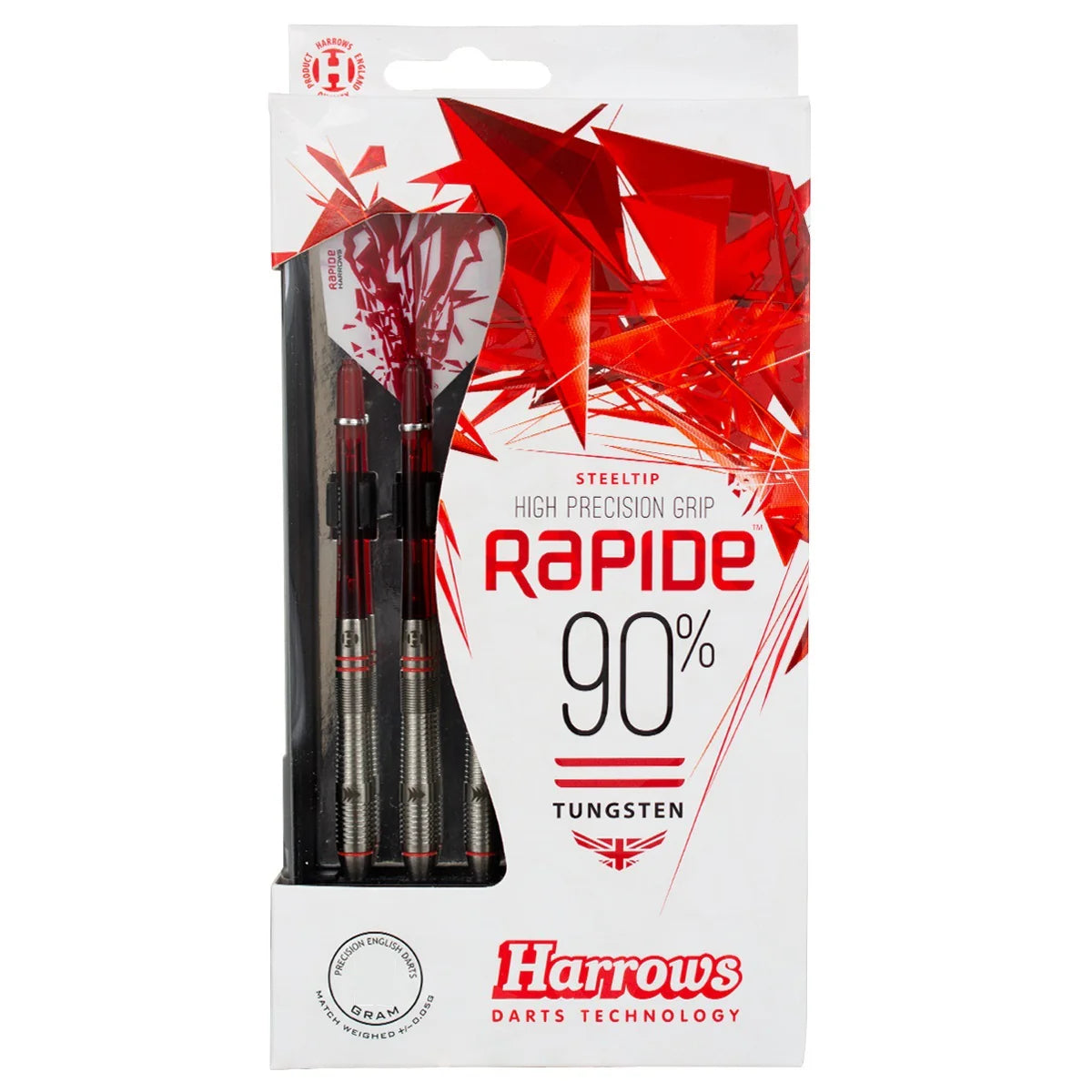 HARROWS - RAPIDE - STEEL TIP DARTS - 90% - 22g/24g/26g