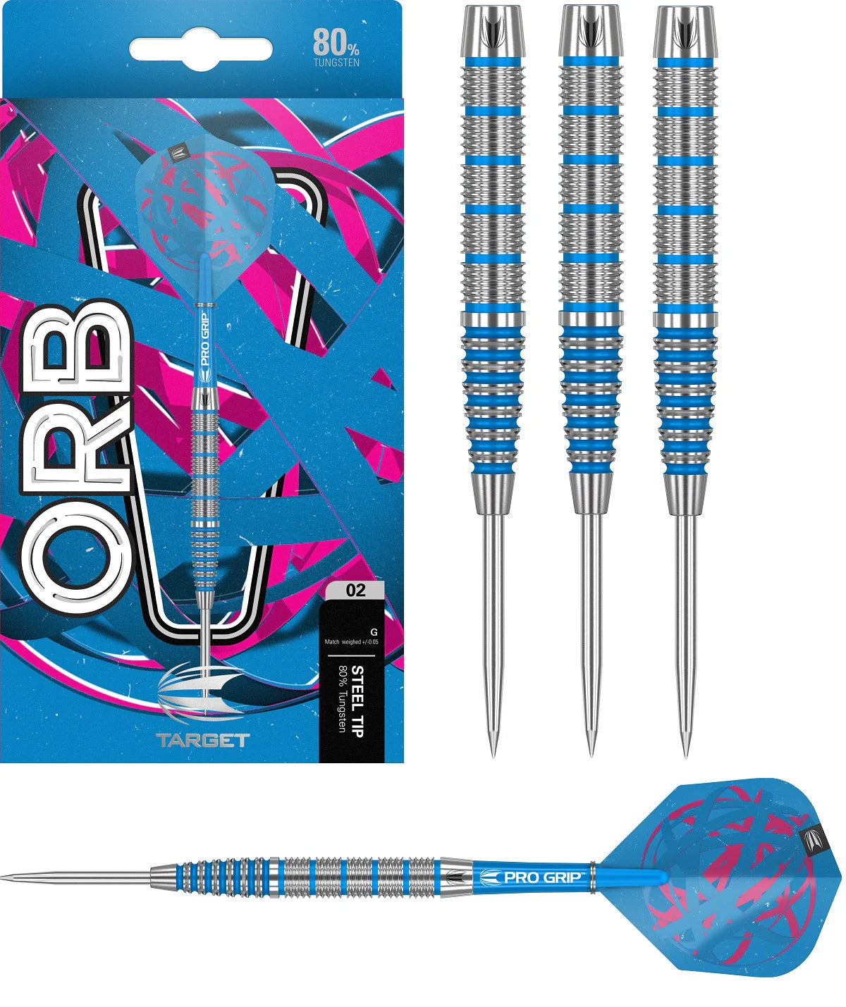 TARGET - ORB - 02 - STEEL TIP DARTS - 80% - 22g/24g