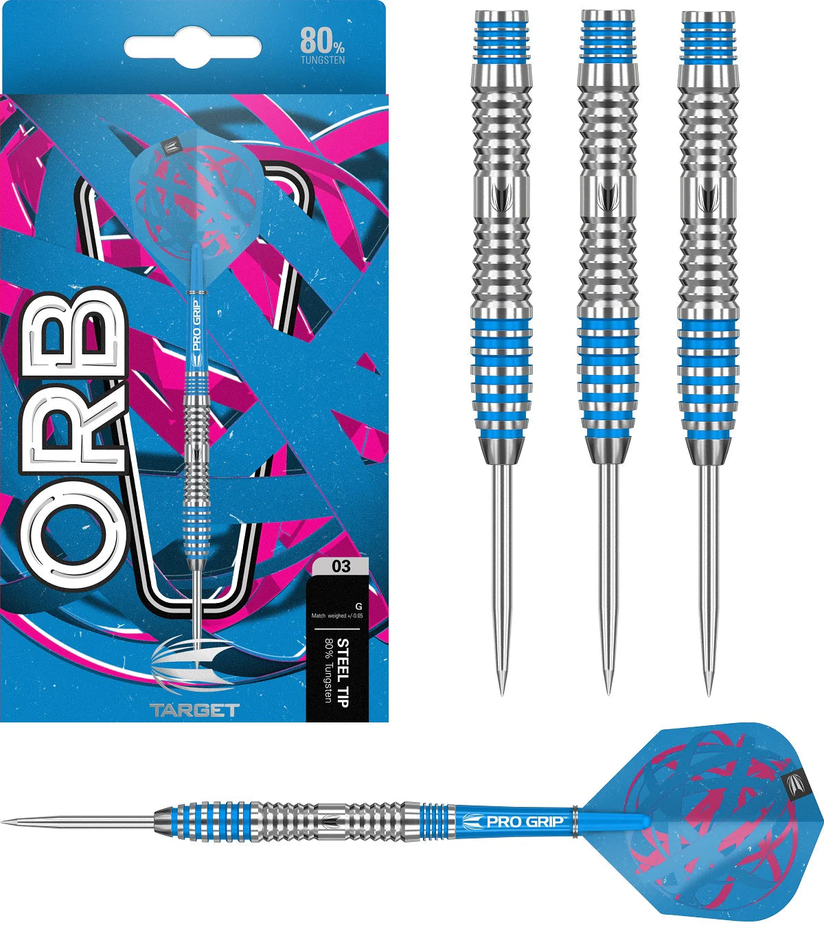 TARGET - ORB - 03 - STEEL TIP DARTS - 80% - 21g/23g