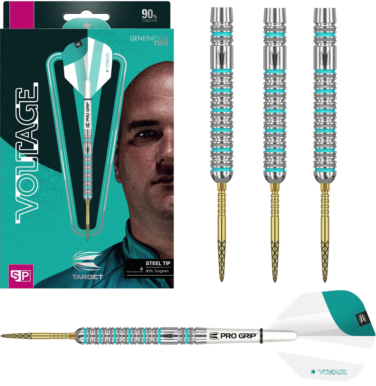 Target Darts Rob Cross Gen 2 21G 90% Tungsten Swiss Point Steel Tip Darts - Officieel Set