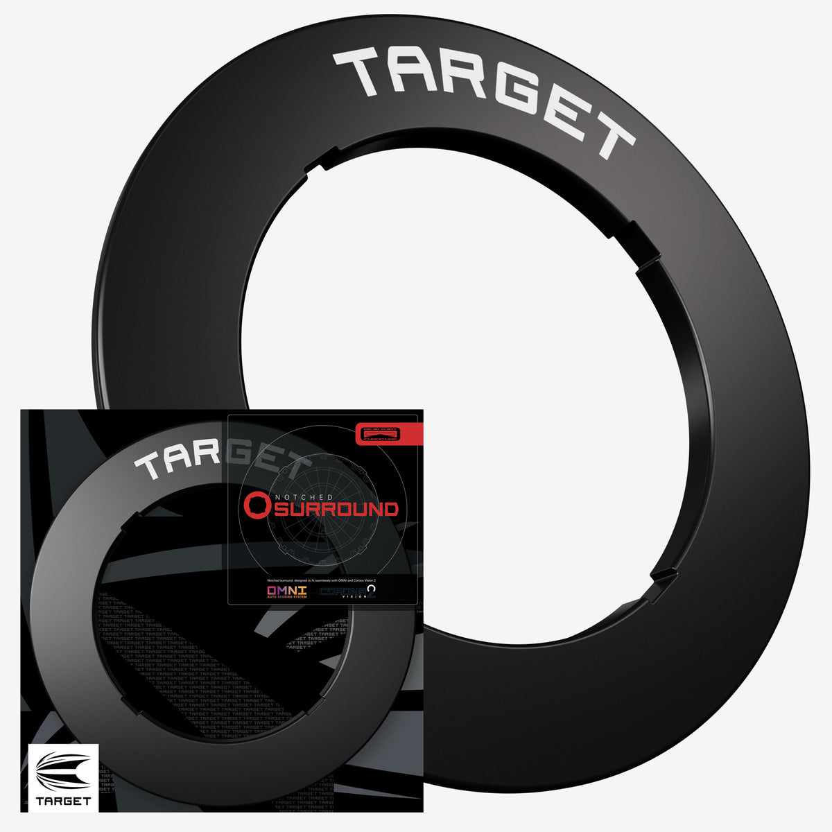 TARGET - NOTCHED - BLACK - DARTBOARD SURROUND - FOR OMNI & CORONA 2
