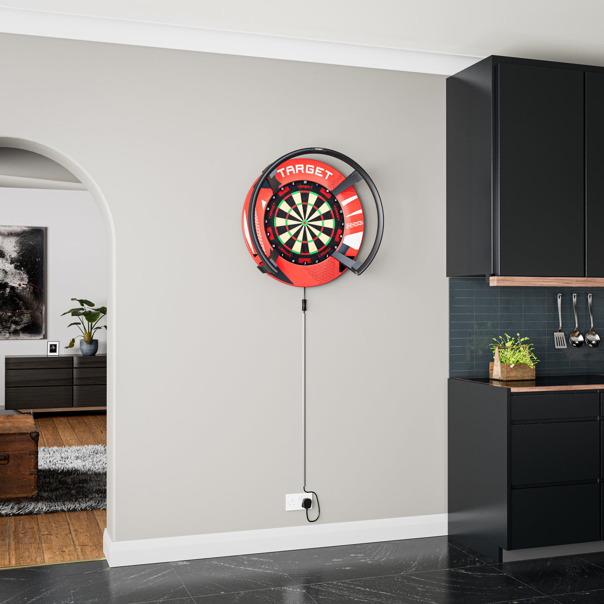TARGET - NOTCHED - RED PATTERNED - DARTBOARD SURROUND - FOR OMNI & CORONA 2
