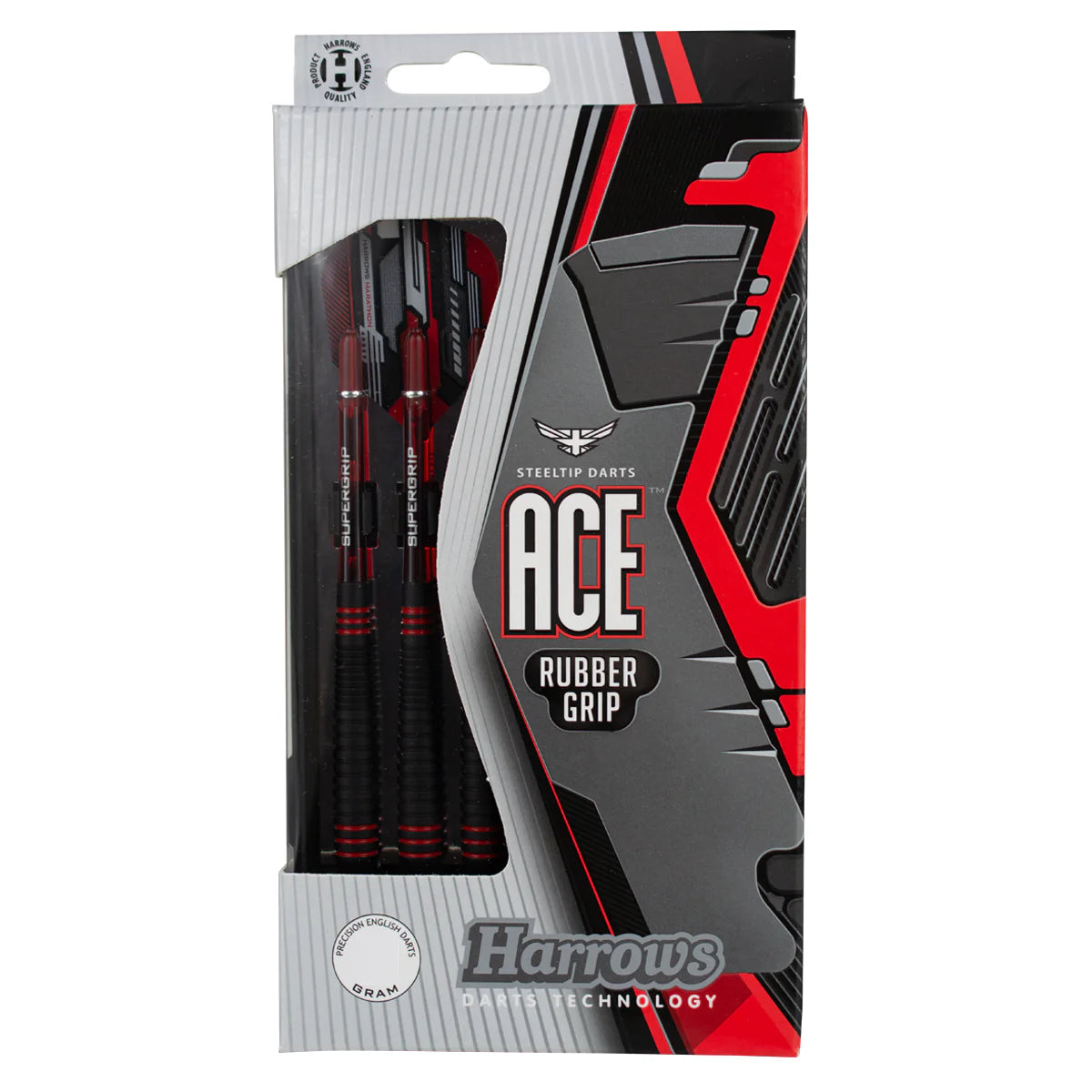 HARROWS - ACE - STEEL TIP DARTS - RUBBER GRIP - BEGINNER DARTS - 20g/22g/24g/26g