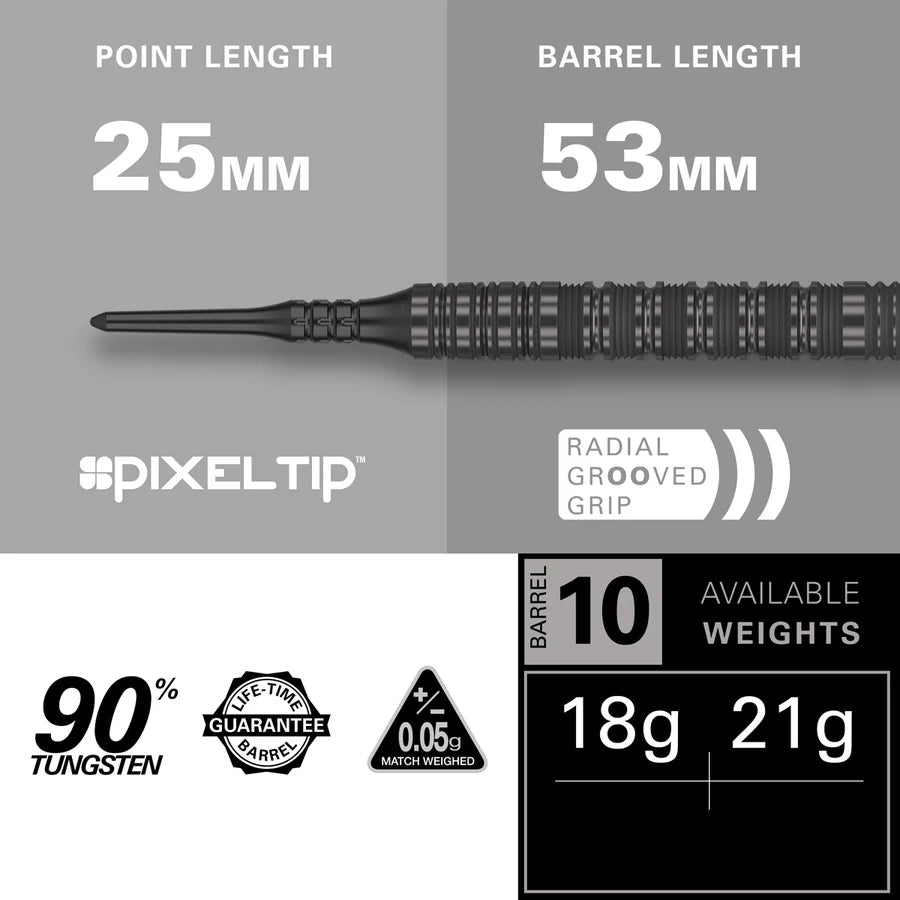 TARGET - BOLIDE - 10 - SOFT TIP DARTS - 90% - 18g/21g