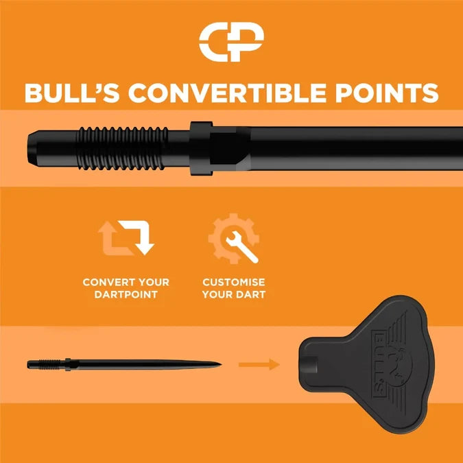 BULL'S (NL) - PRIME - STRAIGHT - BARRELS ONLY - CP STEEL TIP POINT DARTS - 90% - 22g/23g/24g