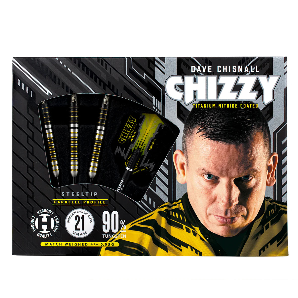 HARROWS - DAVE CHISNALL - CHIZZY - STEEL TIP DARTS - 90% - 21g/22g/23g/24g/25g/26g