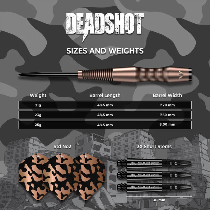 MISSION - DEAD SHOT - STEEL TIP DARTS - 95% - 21g/23g/25g
