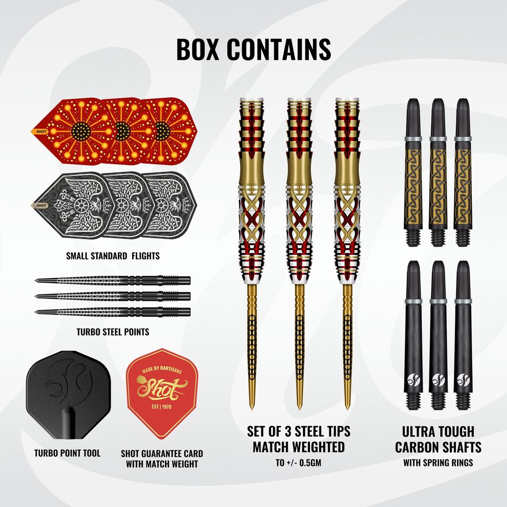 SHOT - GOTHS - ALARIC - TURBO POINT DARTS - 95% - 23g/24g/25g