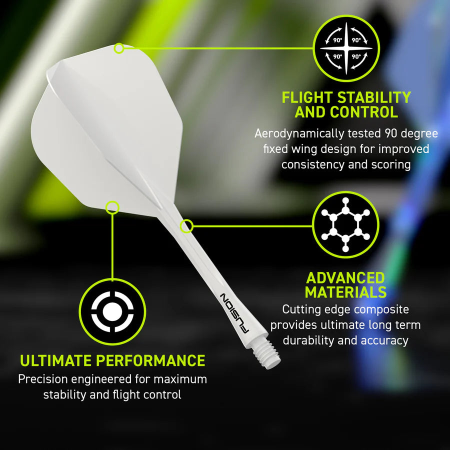 WINMAU - WINMAU FUSION - WHITE - SMALL (No.6) - INTEGRATED FLIGHTS - WHITE