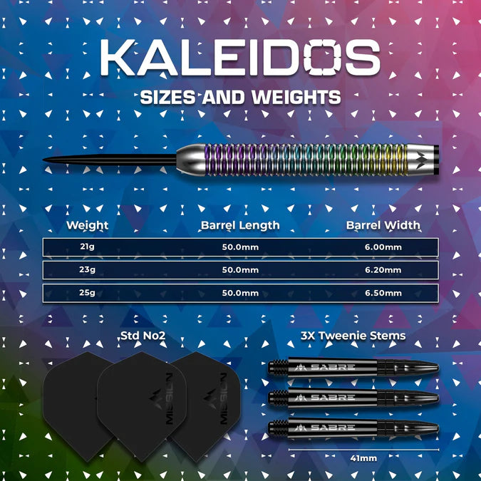MISSION - KALEIDOS - STEEL TIP DARTS - 95% - 21g/23g/25g