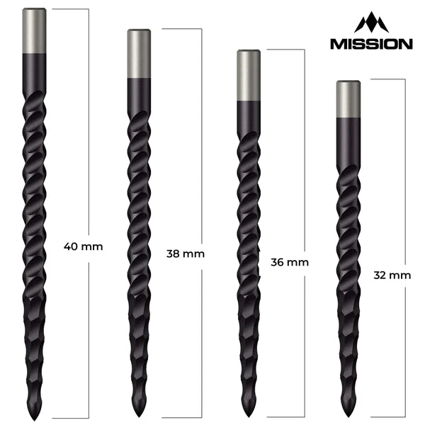 MISSION - LUNAR CS 'ROUGH CUT' - BLACK - Steel Tip Points