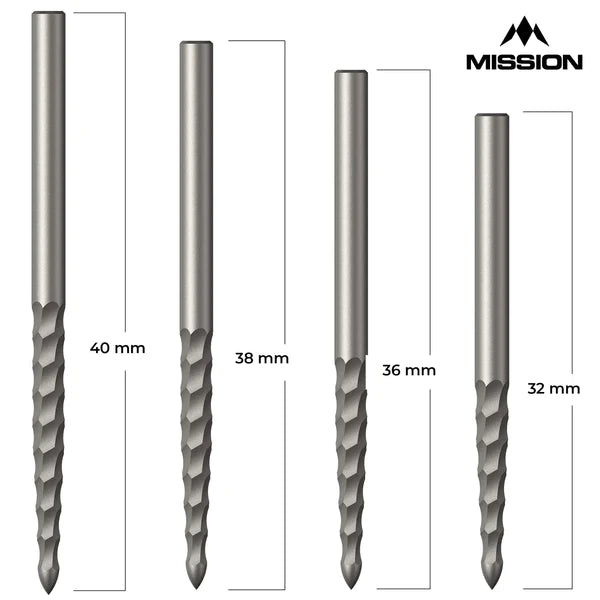 MISSION - LUNAR FS 'ROUGH CUT' - SILVER - Steel Tip Points