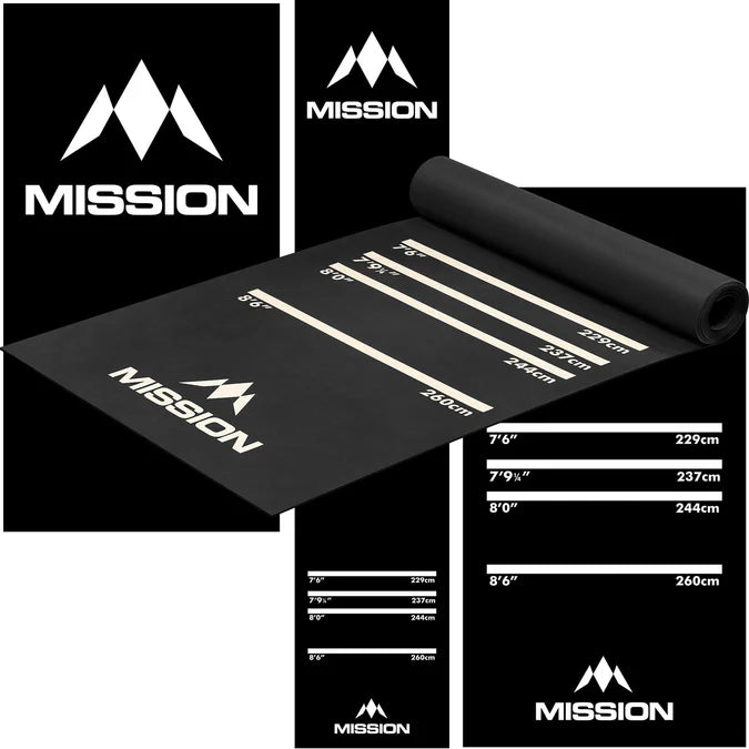 MISSION - DARTS MAT - HEAVY DUTY RUBBER BLACK - PRO LEVEL DART MAT