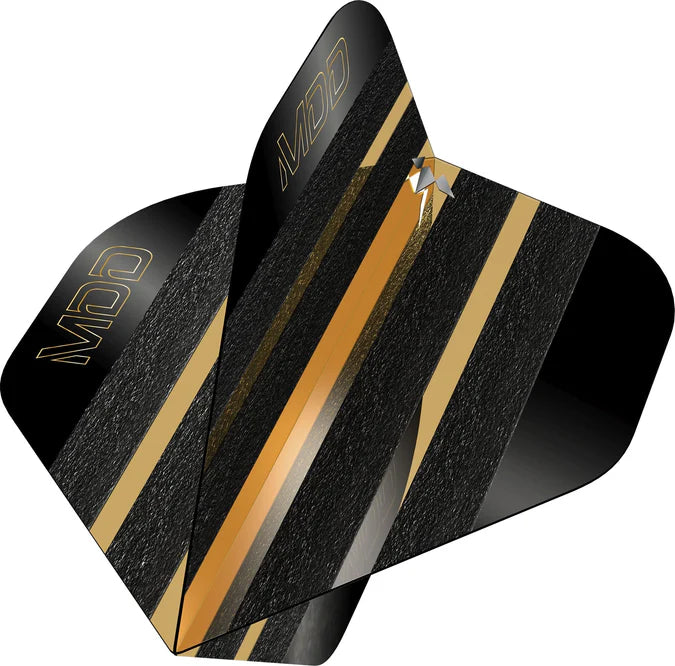 MISSION - MIKE DE DECKER - SOLO DART FLIGHTS - 100 MICRON - STD No2 - BLACK & GOLD