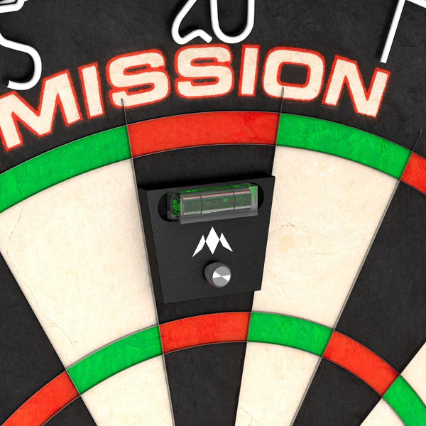 MISSION - LEVELLER PRO - PRECISION MACHINED ALUMINIUM DARTBOARD SPIRIT LEVEL WITH FIXING PIN