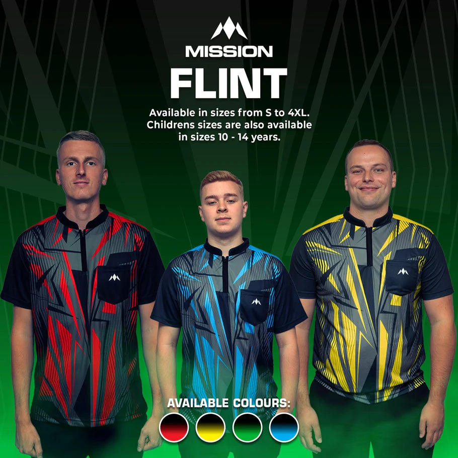 MISSION - FLINT - DARTS SHIRT - BLACK & GREEN - DARTS SHIRT BY MISSION