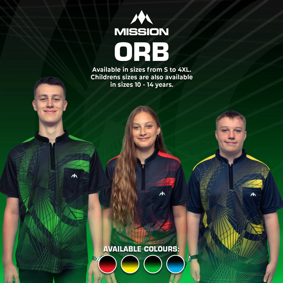MISSION - ORB - DARTS SHIRT - BLACK & GREEN - DARTS SHIRT BY MISSION