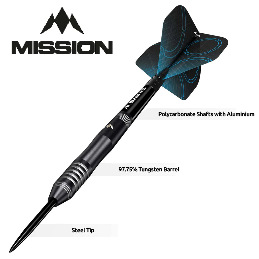 MISSION - PRECISION - STEEL TIP DARTS - 90% - 23g/25g
