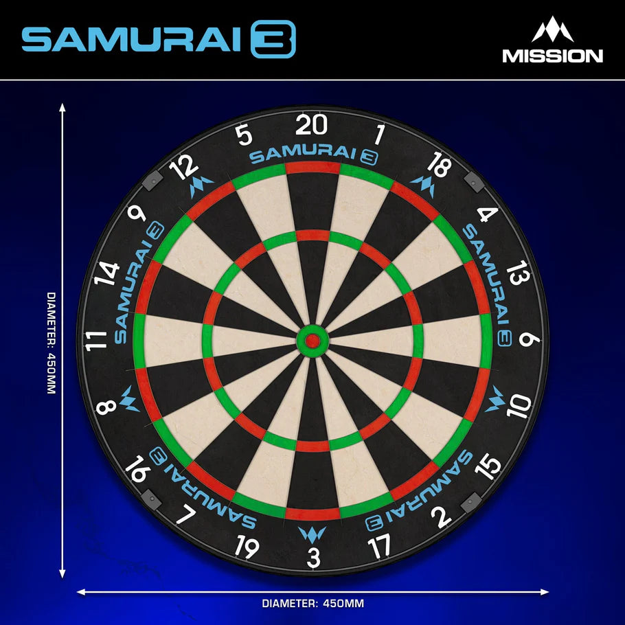 MISSION - SAMURAI 3 - PROFESSIONAL DARTBOARD - 2025