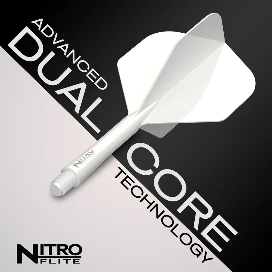 RED DRAGON - NITRO FLITE SYSTEM - WHITE & WHITE - DARTS FLIGHTS - STANDARD No.2