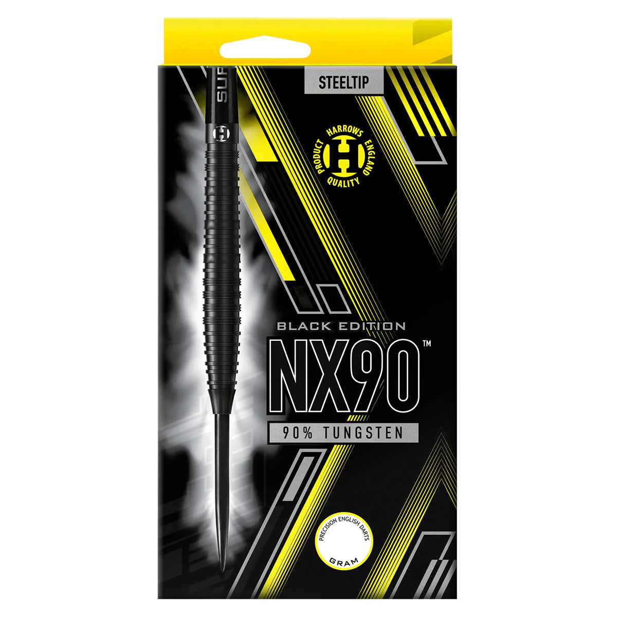 HARROWS - NX90 - BLACK EDITION - TAPERED - STEEL TIP DARTS - 90% - 21g/22g/23g/24g/25g/26g