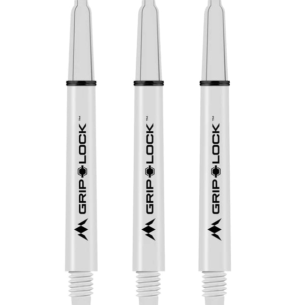 MISSION - GRIPLOCK STEMS - NYLON DARTS STEMS/SHAFTS - With Machined Rings - WHITE