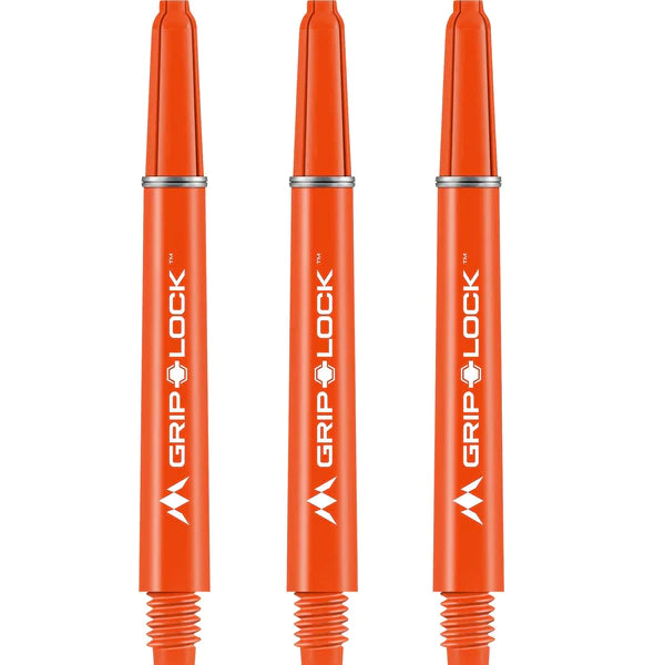 MISSION - GRIPLOCK STEMS - NYLON DARTS STEMS/SHAFTS - With Machined Rings - ORANGE