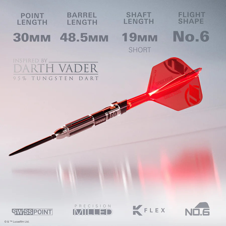 TARGET - STAR WARS - DARTH VADER - LIGHT SABRE EDITION - STEEL TIP DARTS - 95% - 24g