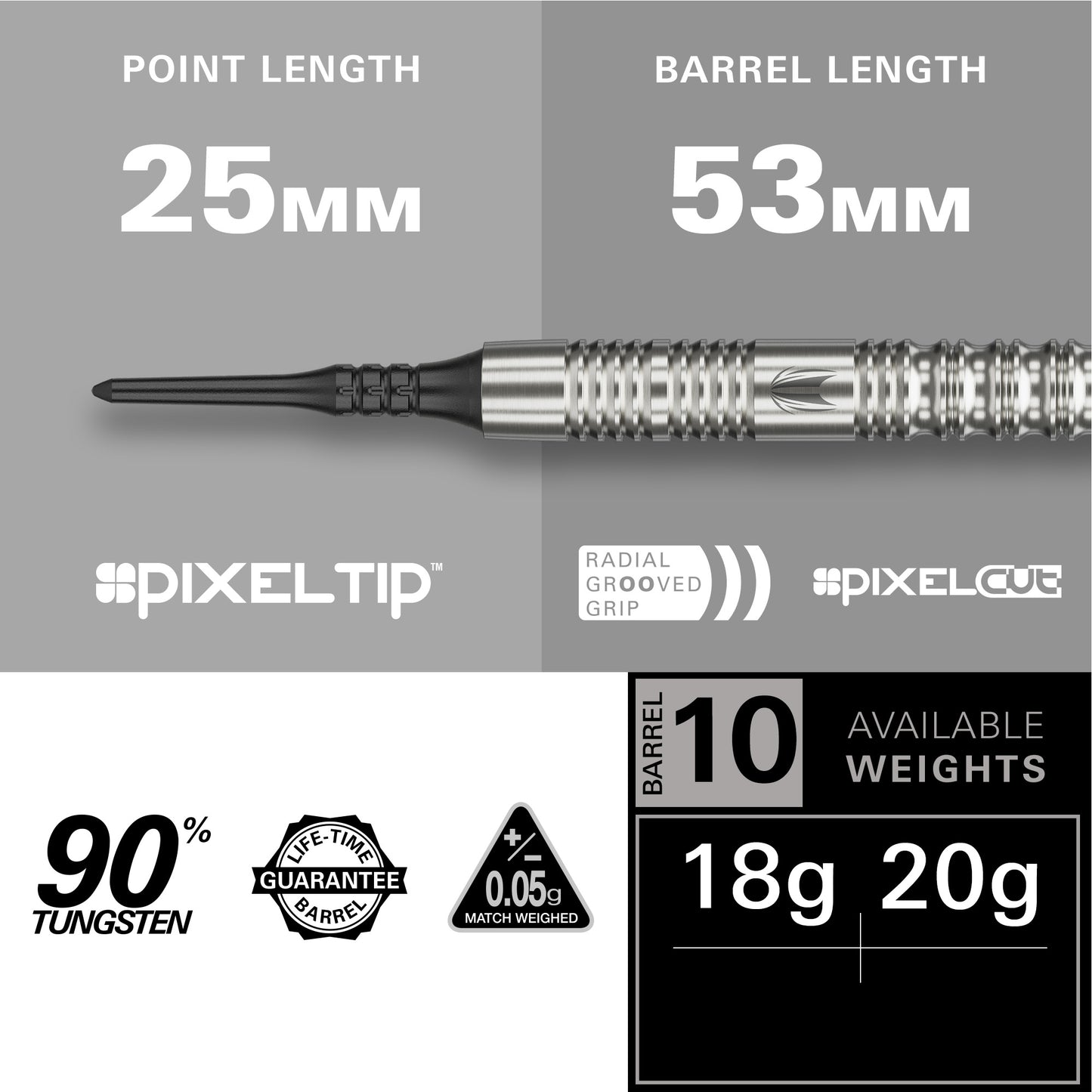TARGET - HYDRO - 12 - 2025 - SOFT TIP DARTS - 90% - 18g/20g