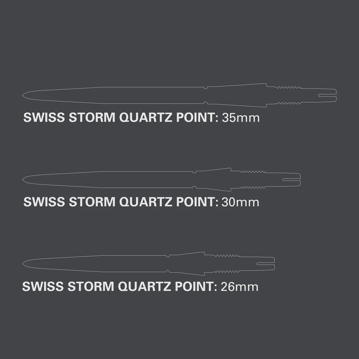 TARGET - SWISS POINTS - STORM QUARTZ - REPLACEMENT/SPARE SWISS POINTS - 26mm/30mm/35mm