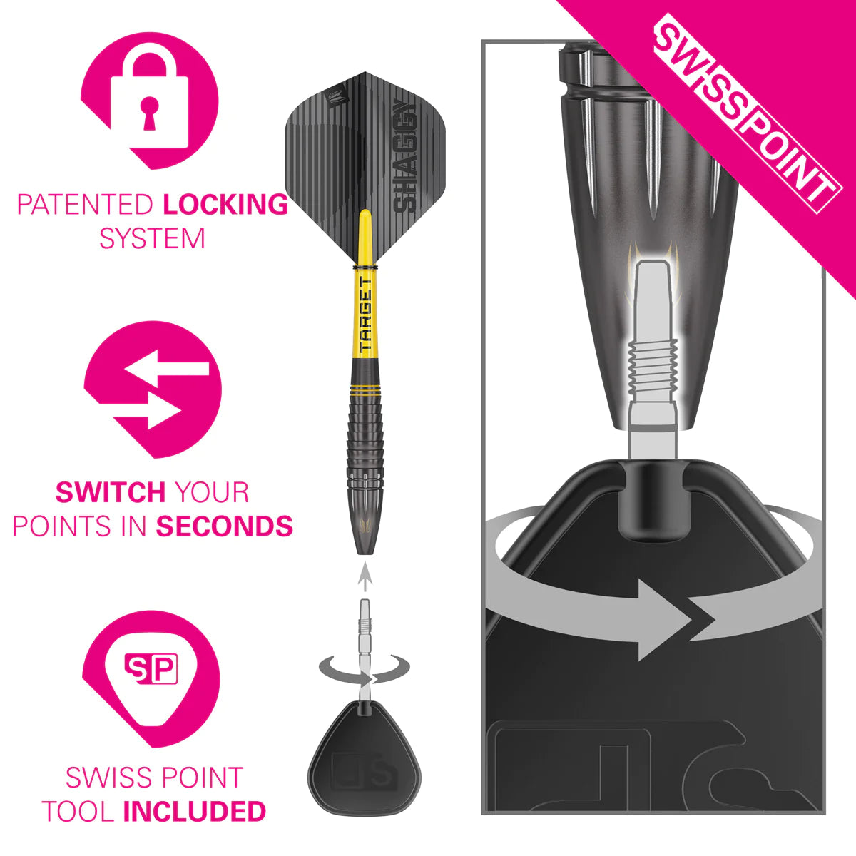 TARGET - SCOTT WILLIAMS 'SHAGGY' - BLACK - G1 - SWISS POINT - 90% - 23g/25g