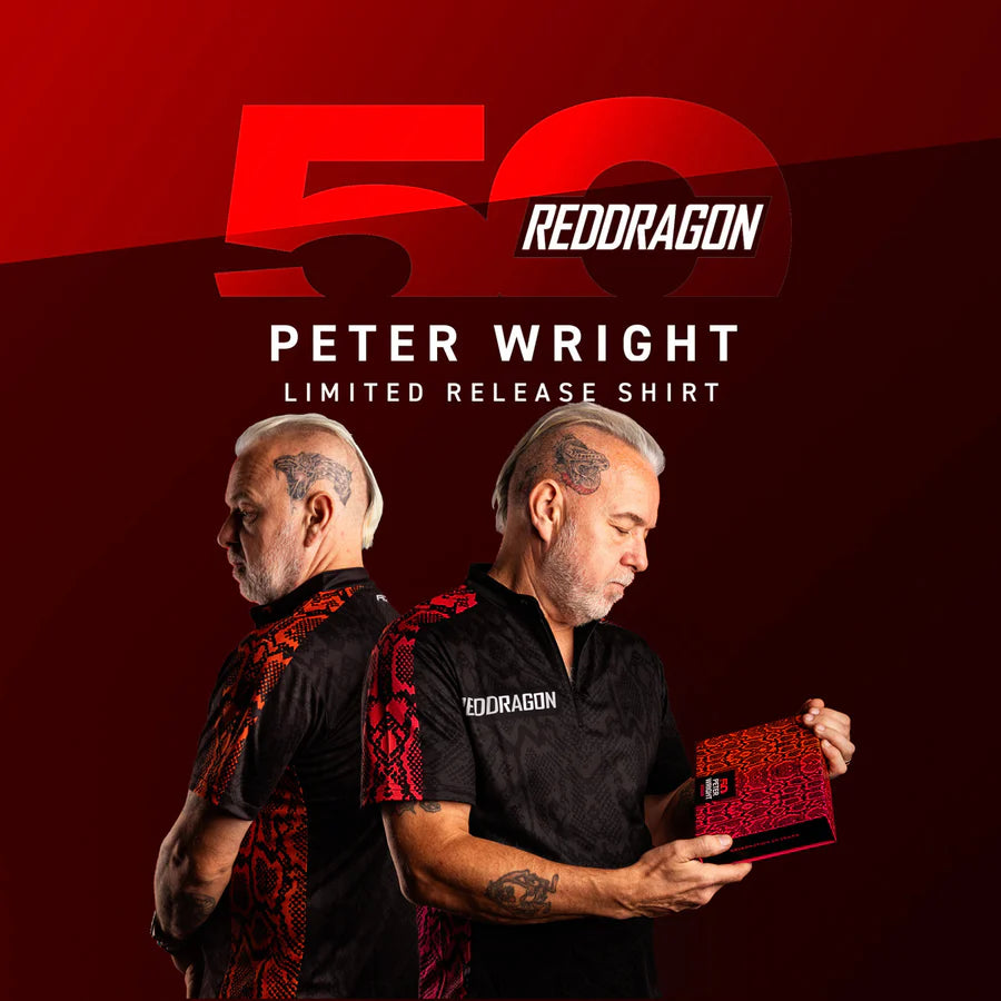 RED DRAGON - PETER WRIGHT - RD 50 YRS ANNIVERSARY - LIMITED EDITION - DARTS SHIRT