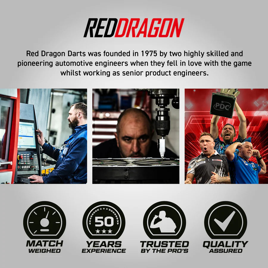 RED DRAGON - AMP - TORPEDO - STEEL TIP DARTS - 90% - 24g/26g
