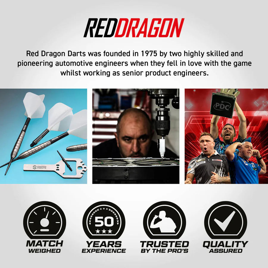 RED DRAGON - LUKE HUMPHRIES - TX1 PIONEER - SWITCH POINT DARTS - 90% - 22g/24g