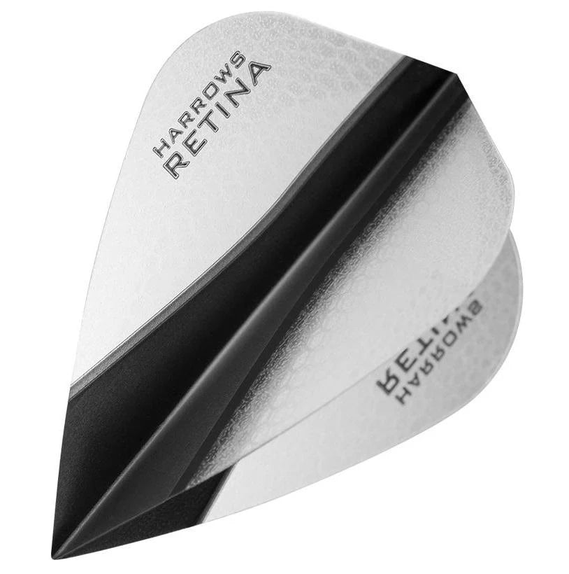 HARROWS - RETINA X - KITE SHAPE - DARTS FLIGHTS - CLEAR/BLACK