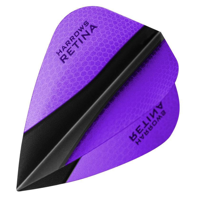 HARROWS - RETINA X - KITE SHAPE - DARTS FLIGHTS - PURPLE/BLACK