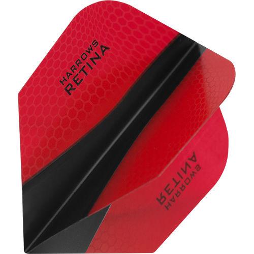 HARROWS - RETINA X - STANDARD No.6 - DARTS FLIGHTS - RED/BLACK
