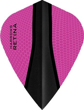 HARROWS - RETINA X - KITE SHAPE - DARTS FLIGHTS - PINK/BLACK