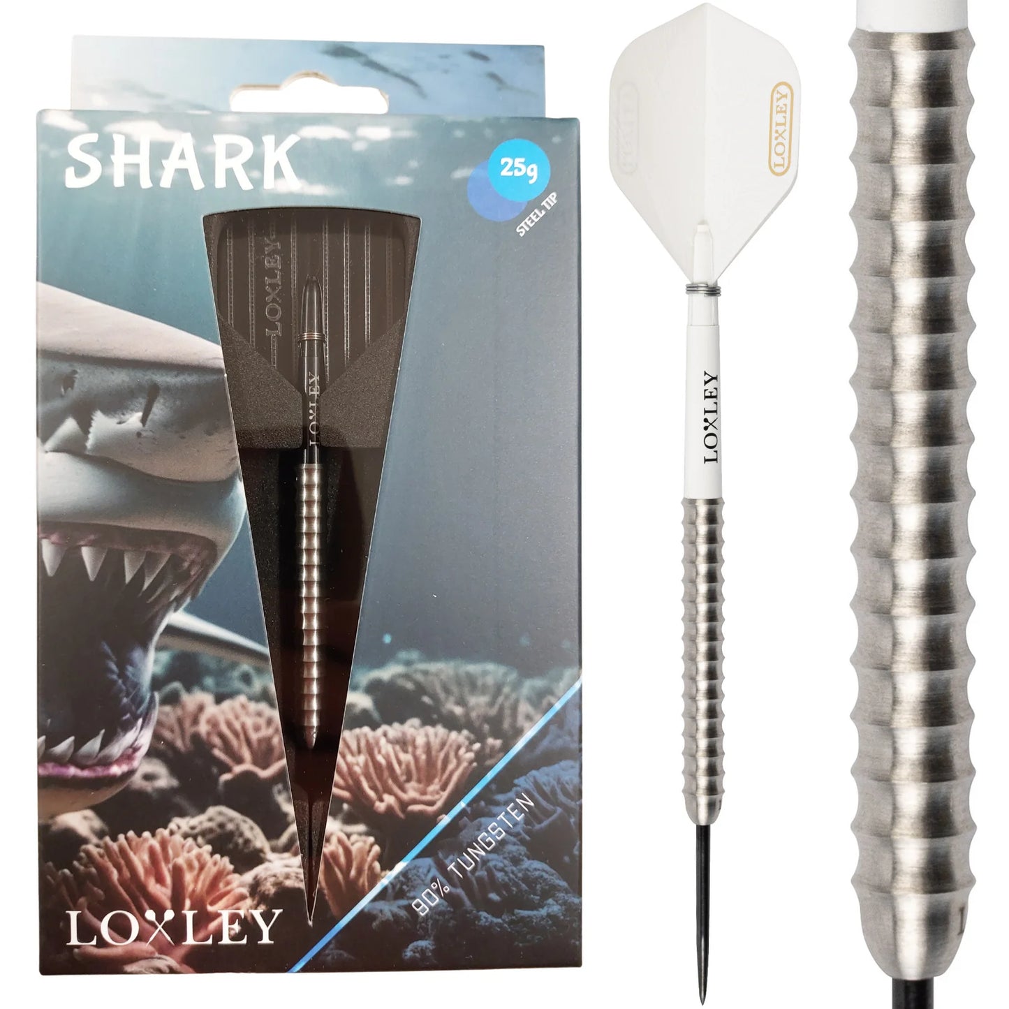 LOXLEY - SHARK - STEEL TIP DARTS - 90% - 23g/25g