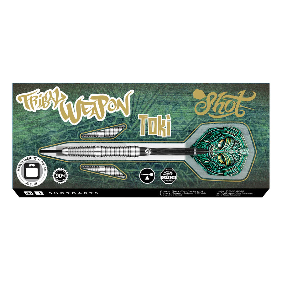 SHOT - TRIBAL WEAPON - TOKI - STEEL TIP DARTS - 90% - 23g/24g/26g /28g