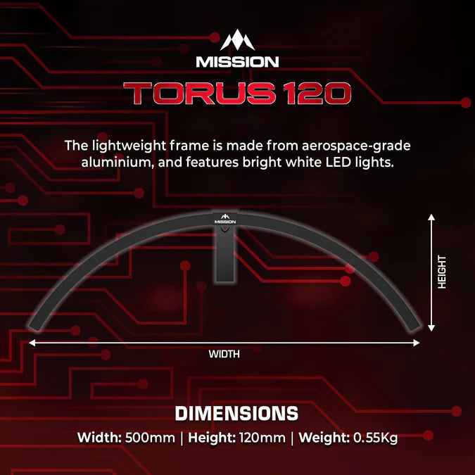 MISSION - TORUS 120 - USB C - LED DARTBOARD LIGHTING SYSTEM