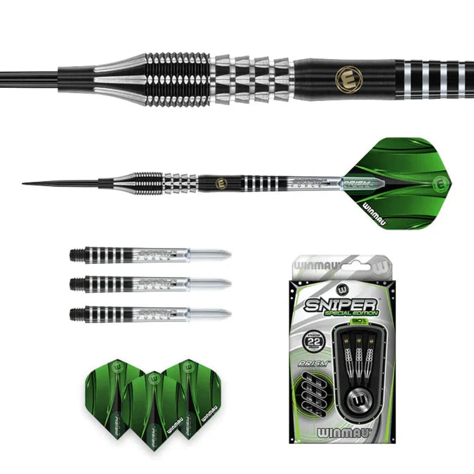 WINMAU - SNIPER - SPECIAL EDITION - STYLE 1 - STEEL TIP DARTS - 90% - 22g/24g