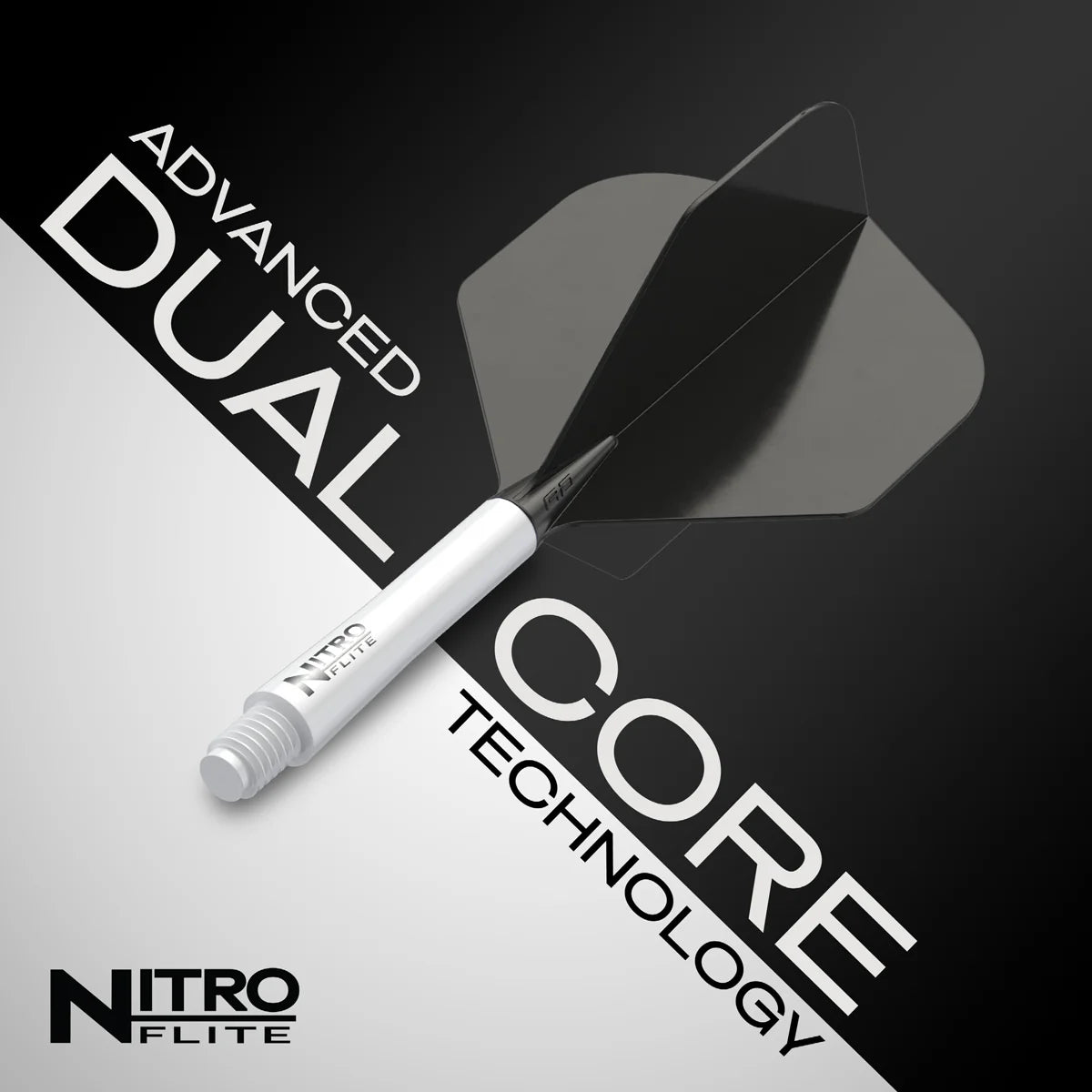 RED DRAGON - NITRO FLITE SYSTEM - BLACK & WHITE - DARTS FLIGHTS - STANDARD No.2