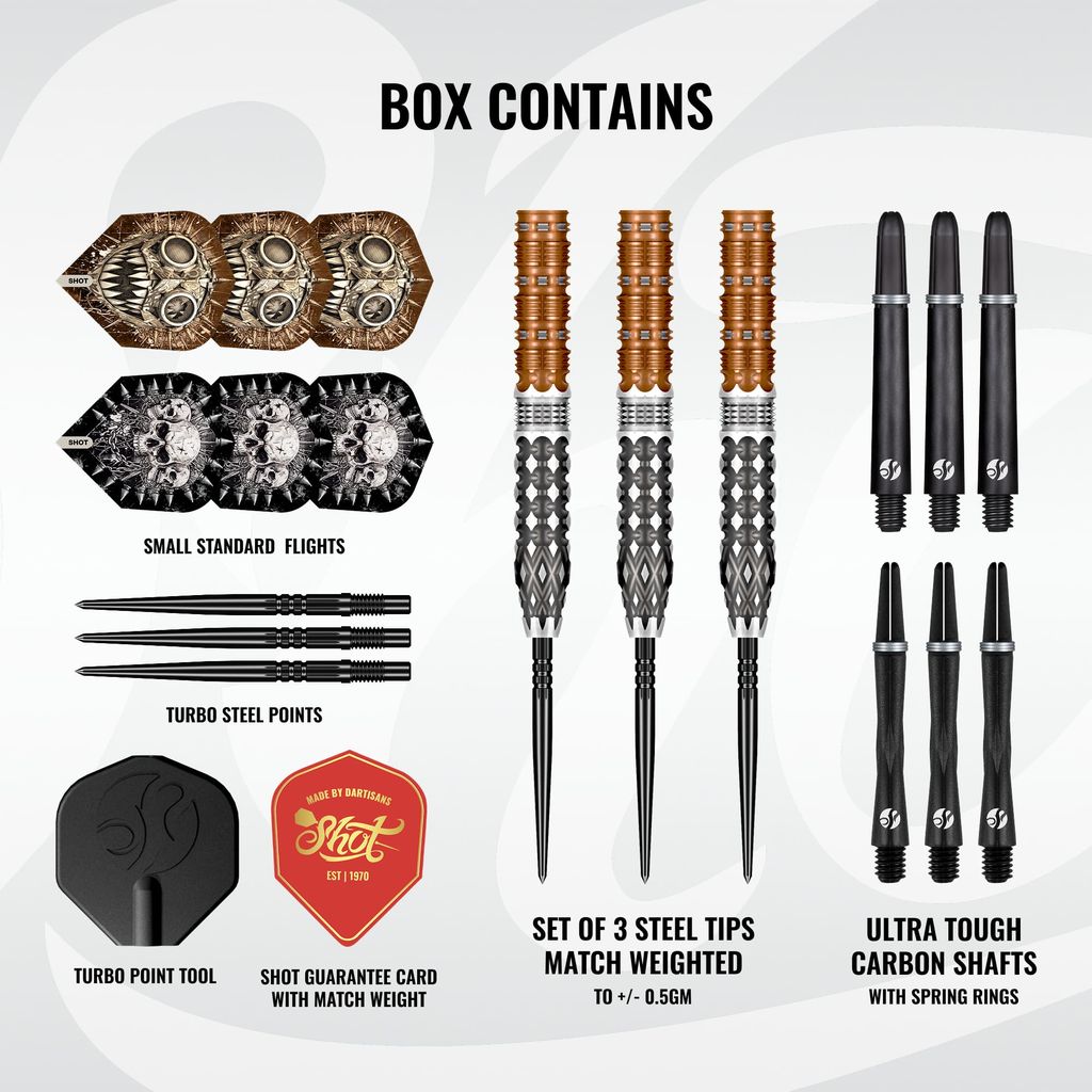 SHOT - GNARLY - GNASHA - TURBO POINT DARTS - 95% - 23g/24g/25g