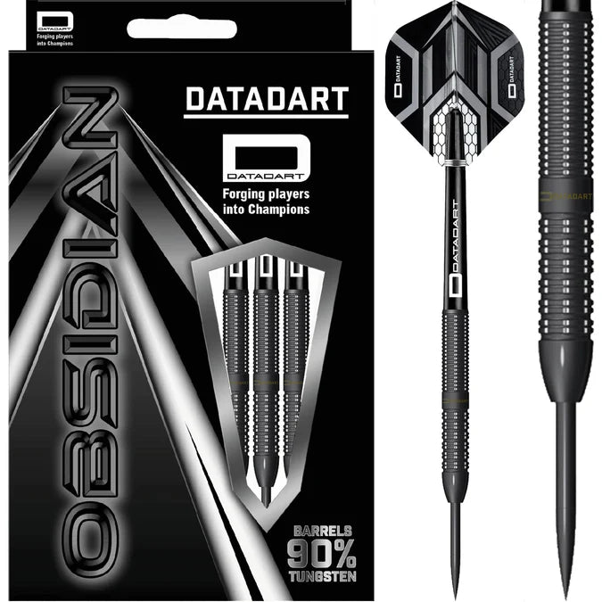 DATADART - OBSIDIAN - STRAIGHT - STEEL TIP DARTS - 90% - 22g/24g/26g