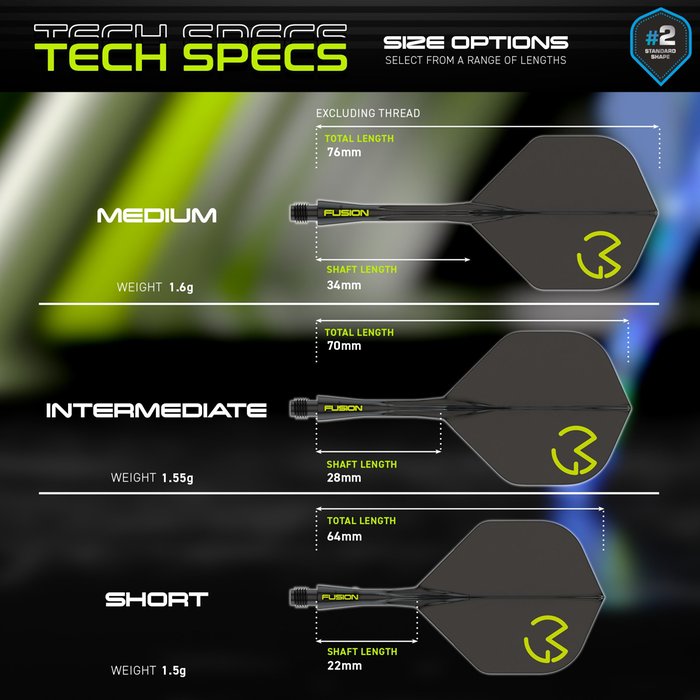 WINMAU - WINMAU FUSION - MICHAEL VAN GERWEN - MVG - STANDARD (No.2) - INTEGRATED FLIGHTS - BLACK