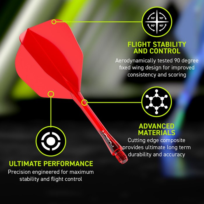 WINMAU - WINMAU FUSION - RED - SMALL (No.6) - INTEGRATED FLIGHTS - RED