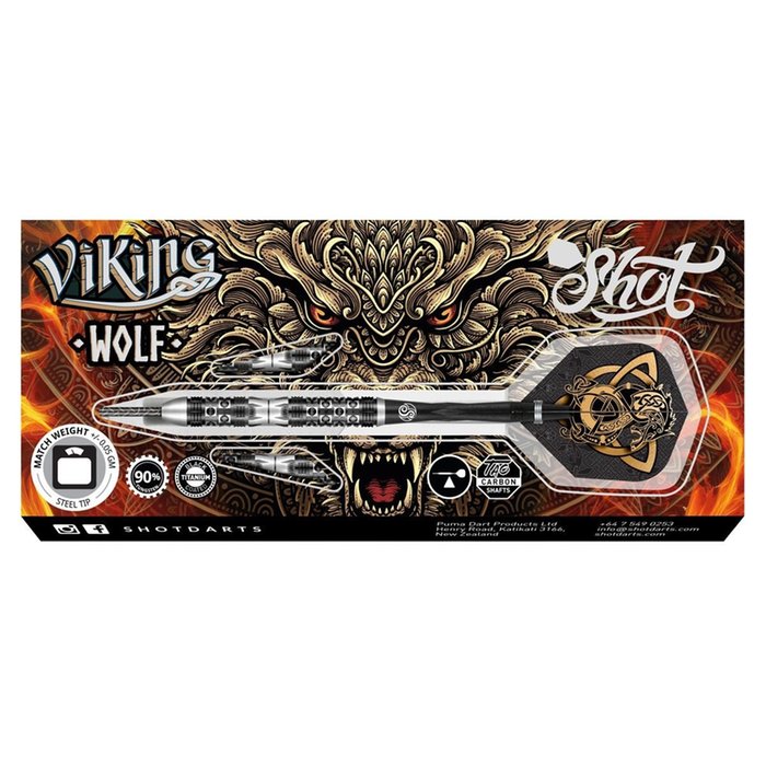 SHOT - VIKING - WOLF - STEEL TIP DARTS - 90% - 23g/24g/25g