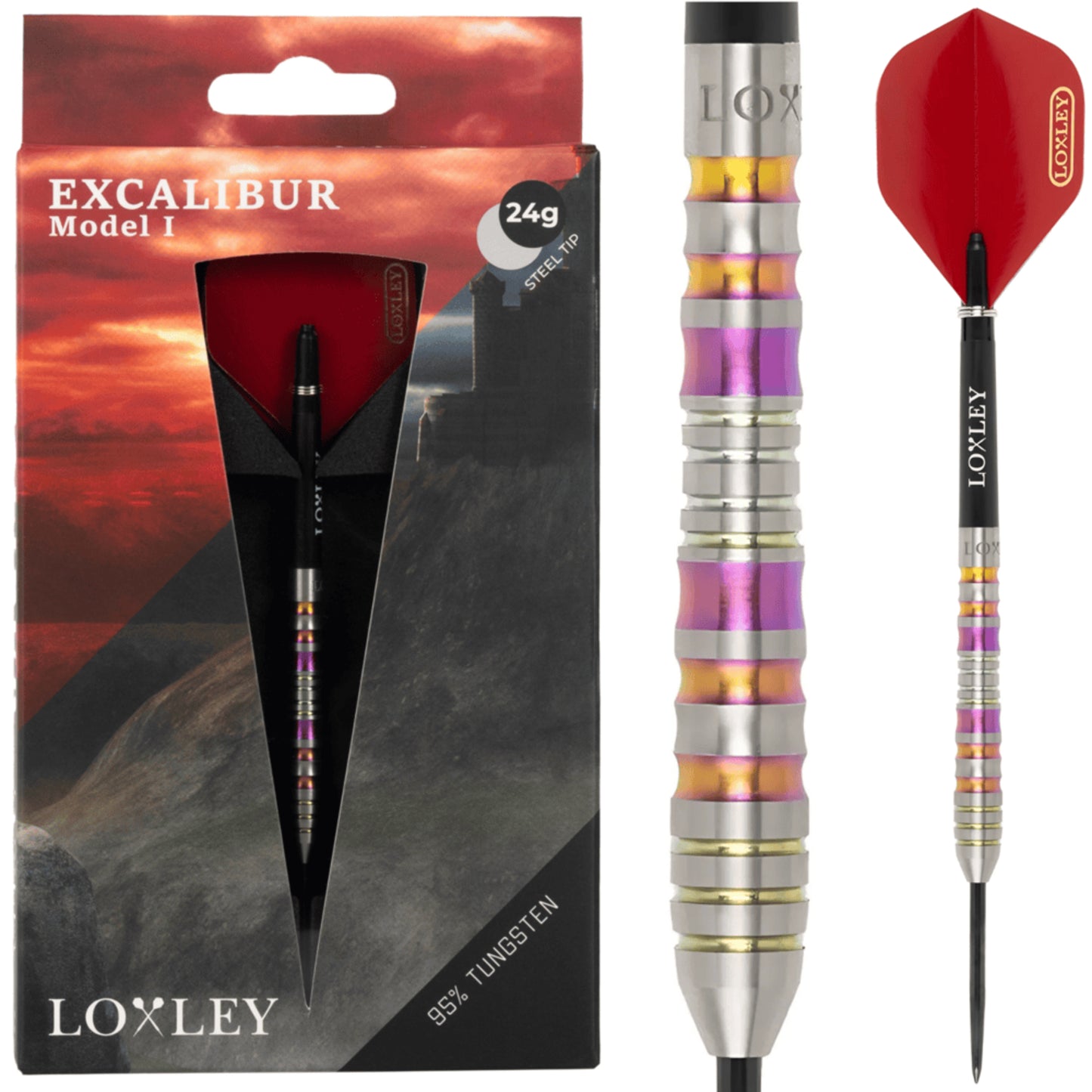 LOXLEY - EXCALIBUR 1 - STEEL TIP DARTS - 95% - 22g/24g