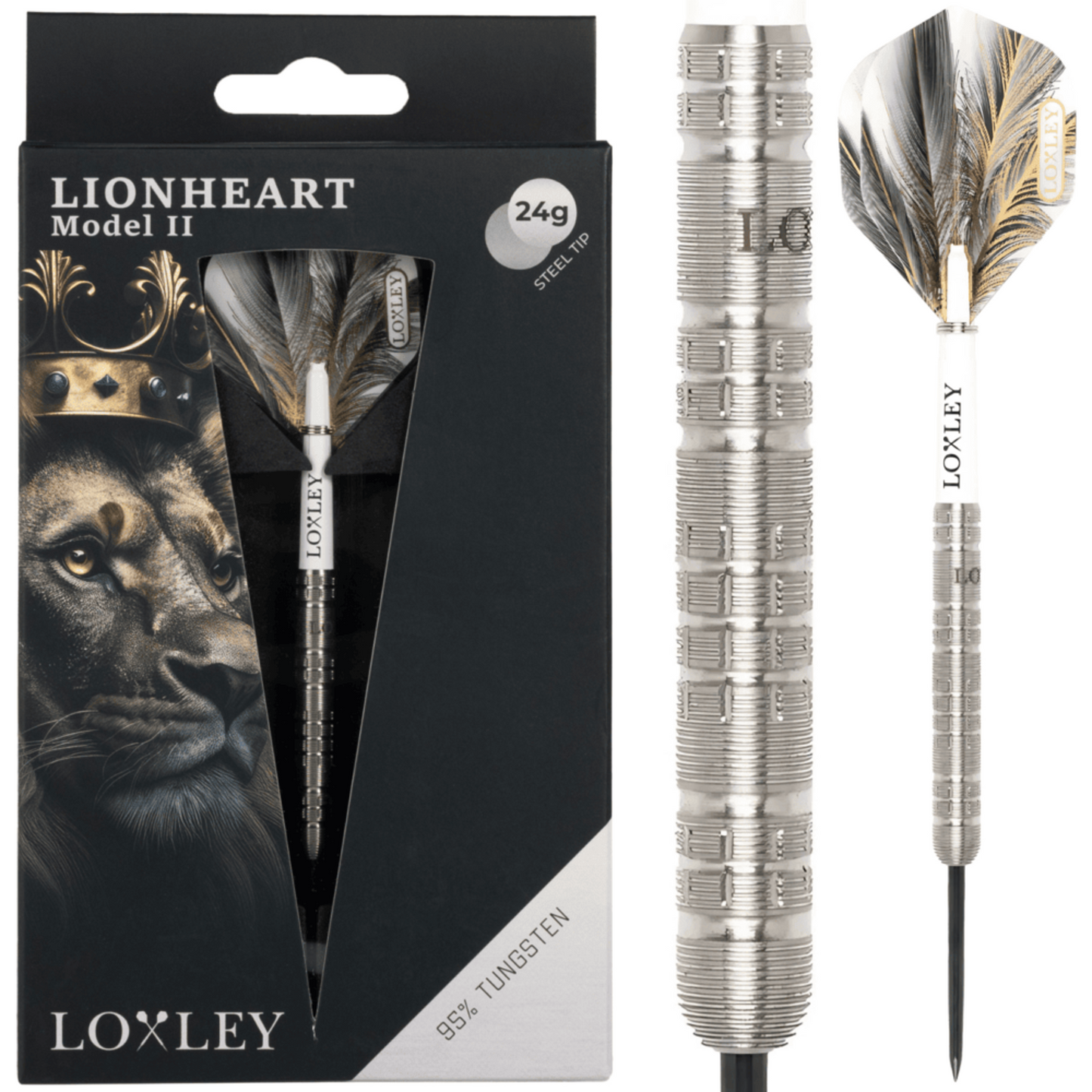 LOXLEY - LIONHEART - MODEL 2 - STEEL TIP DARTS - 95% - 22g/24g